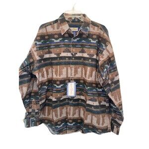 NWT Vintage Ruff Hewn Men's L Large Alaska Apache Blanket Flannel Shirt NEW
